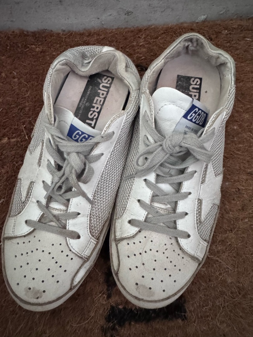 Golden Goose Super-Star White Sneakers. Size 39.